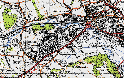 Old map of Ely in 1947