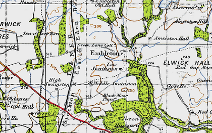 Old map of Black Moor Plantn in 1947