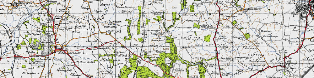 Old map of Black Moor Plantn in 1947