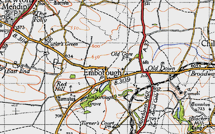 Old map of Emborough in 1946