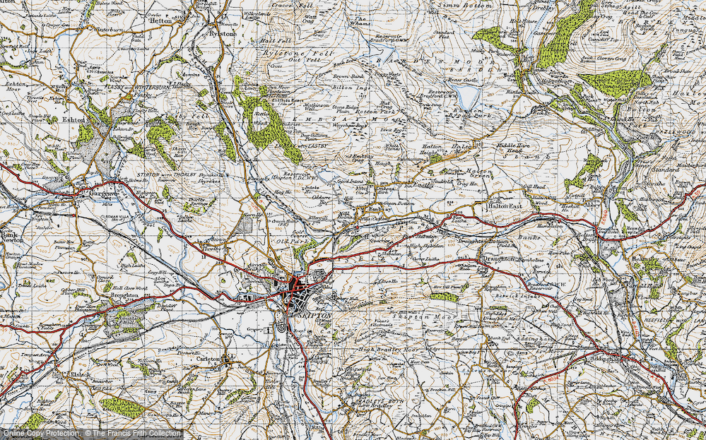 Old Map of Historic Map covering Yorkshire Dales Rly in 1947