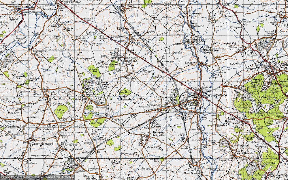 Old Map of Emerson Valley, 1946 in 1946