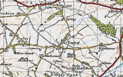 Old map of Emley in 1947