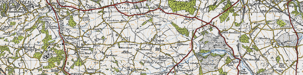 Old map of Emley in 1947