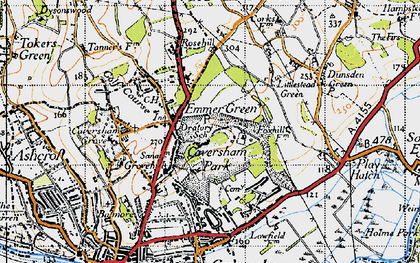 Old map of Emmer Green in 1947
