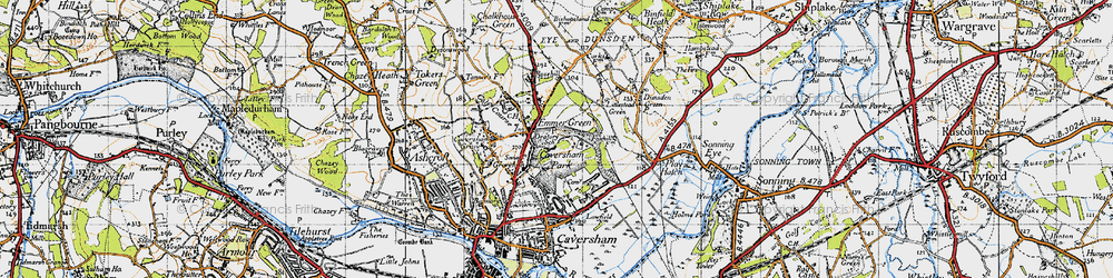 Old map of Emmer Green in 1947