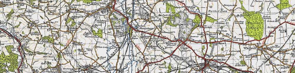 Old map of Barlborough Low Common in 1947