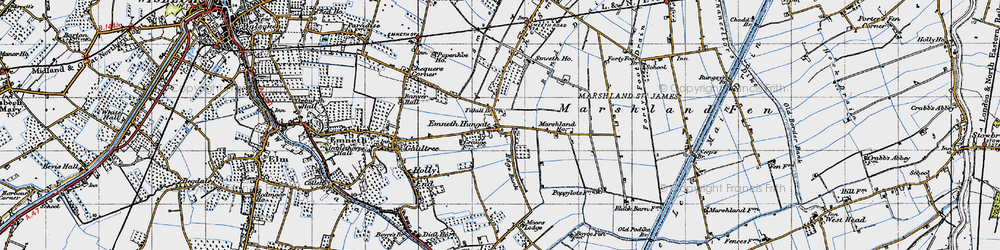 Old map of Emneth Hungate in 1946