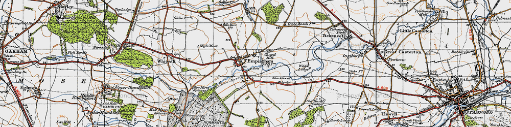 Old map of Empingham in 1946