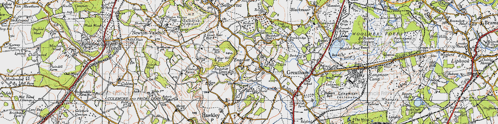 Old map of Empshott in 1940