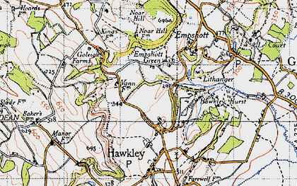 Old map of Empshott Green in 1940