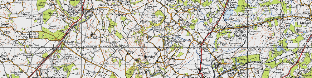 Old map of Empshott Green in 1940