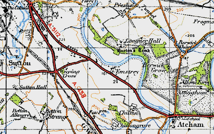 Old map of Emstrey in 1947