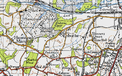 Old map of Enborne in 1945