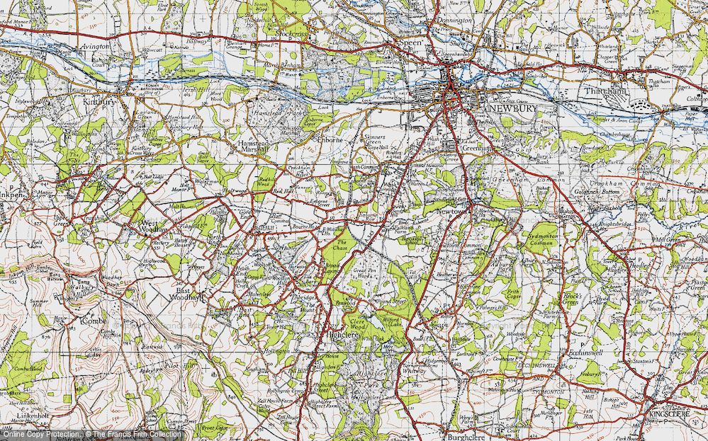 Old Map of Enborne Row, 1945 in 1945