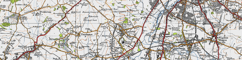 Old map of Enderby in 1946