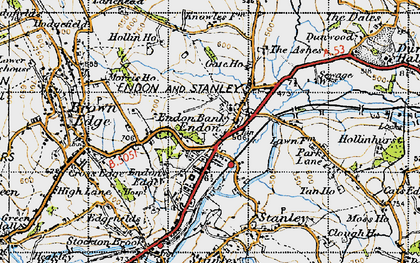 Old map of Endon in 1946