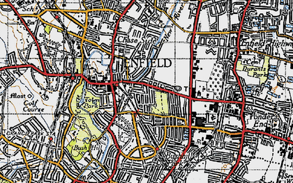 Old map of Enfield in 1946