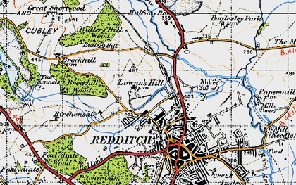 Old map of Brockhill Wood in 1947