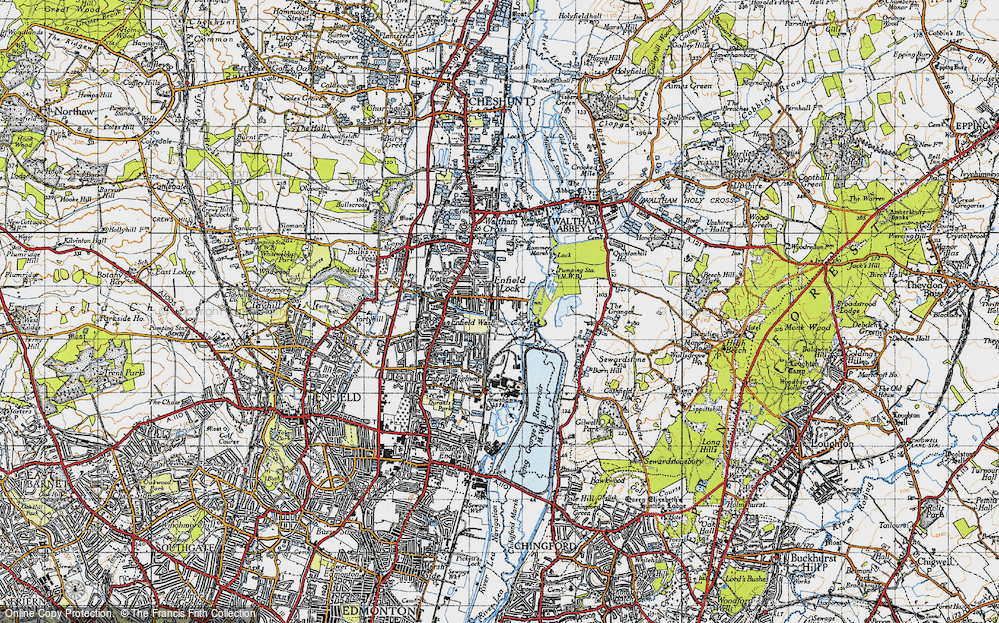 Old Map of Enfield Lock, 1946 in 1946