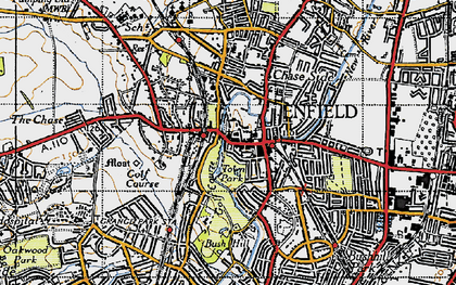 Old map of Enfield Town in 1946