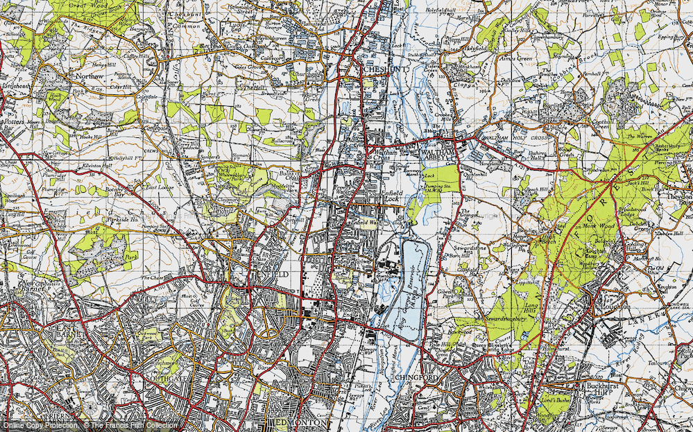 Old Map of Enfield Wash, 1946 in 1946
