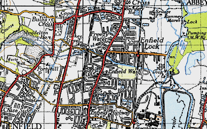 Old map of Enfield Wash in 1946