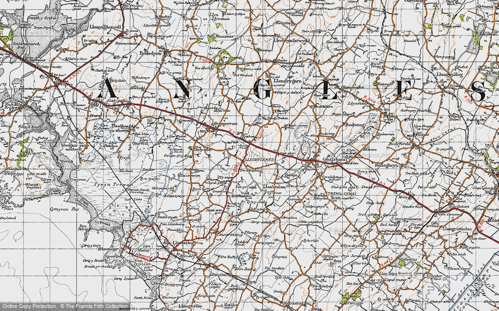 Old Map of Historic Map covering Bodfeddan in 1947