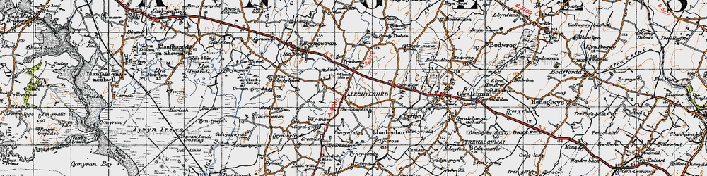 Old map of Bodfeddan in 1947