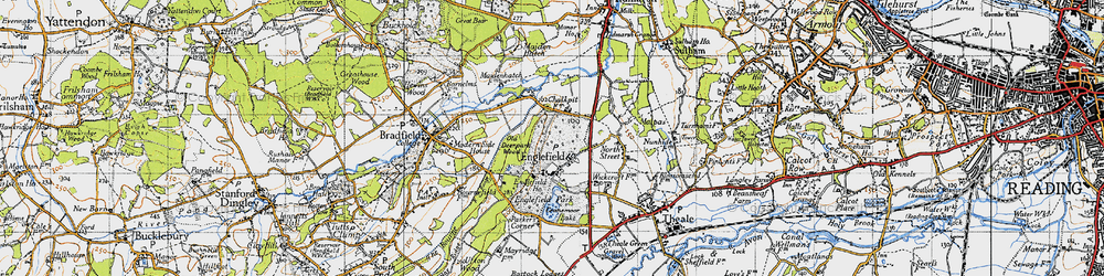 Old map of Englefield in 1945