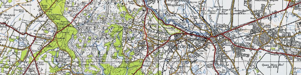 Old map of Englefield Green in 1940