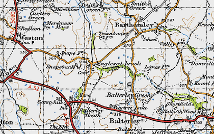 Old map of Englesea-brook in 1946