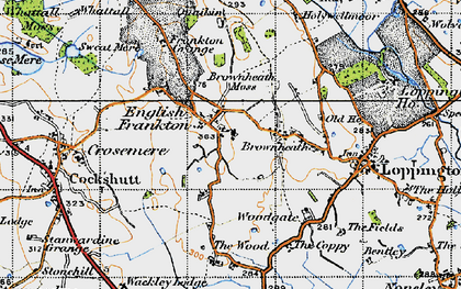 Old map of English Frankton in 1947