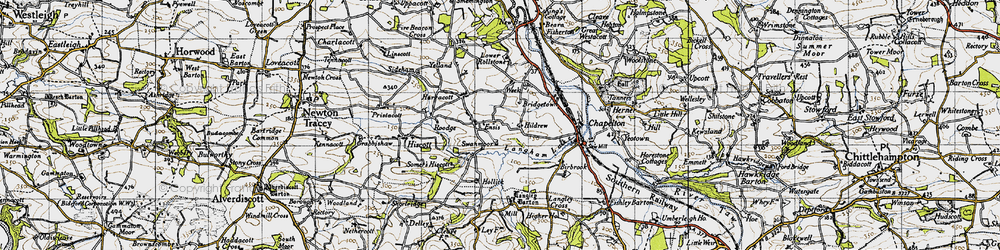 Old map of Enis in 1946