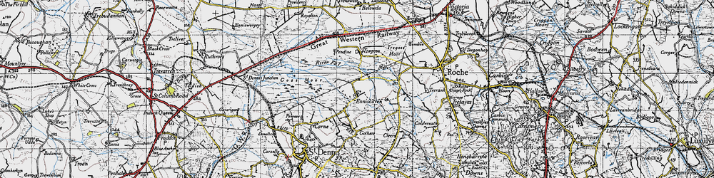 Old map of Enniscaven in 1946