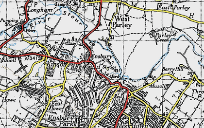Old map of Ensbury in 1940