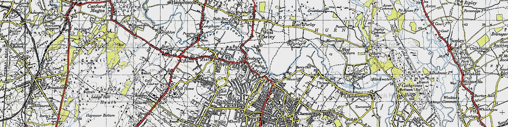 Old map of Ensbury in 1940
