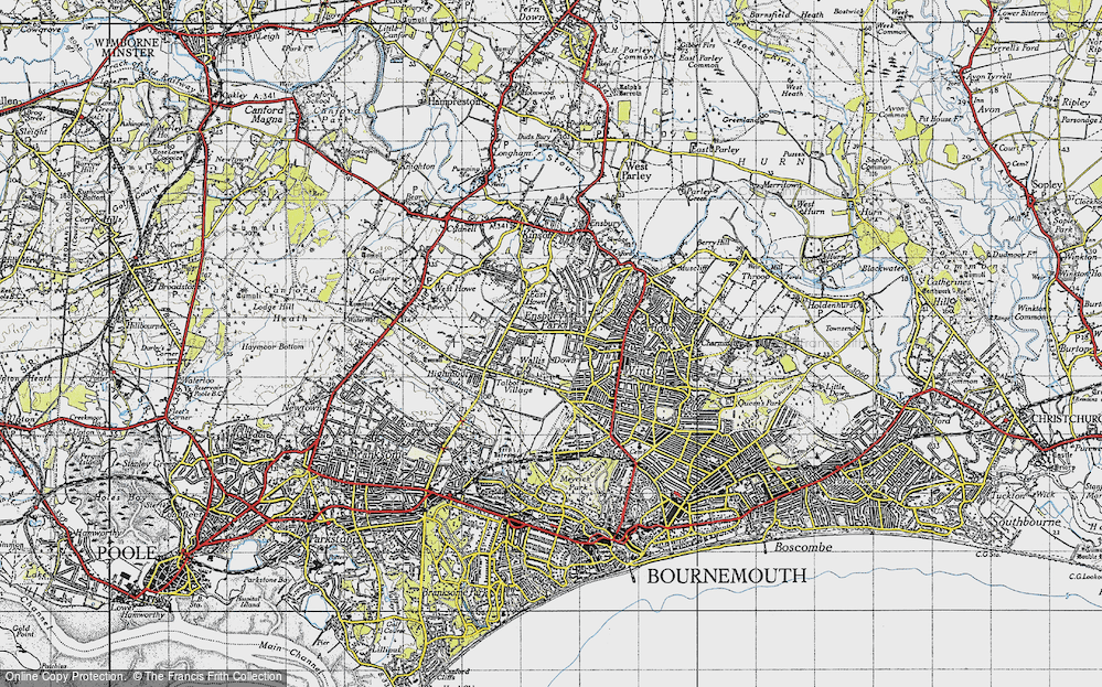 Old Map of Ensbury Park, 1940 in 1940
