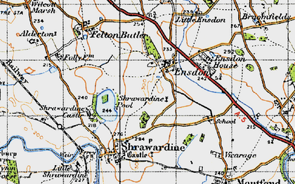 Old map of Ensdon in 1947