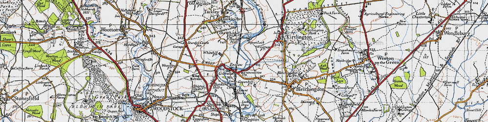 Old map of Enslow in 1946