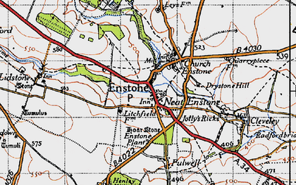 Old map of Enstone in 1946