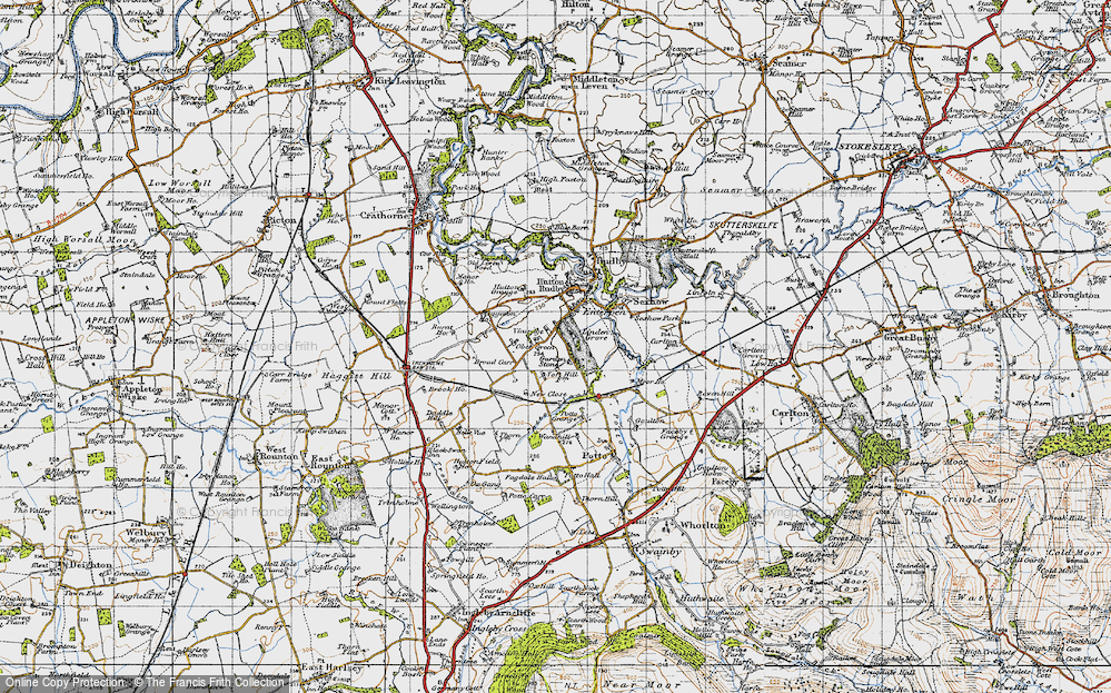 Old Map of Historic Map covering Toft Hill in 1947
