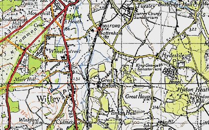 Old map of Enton Green in 1940