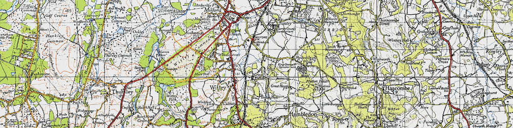 Old map of Enton Green in 1940