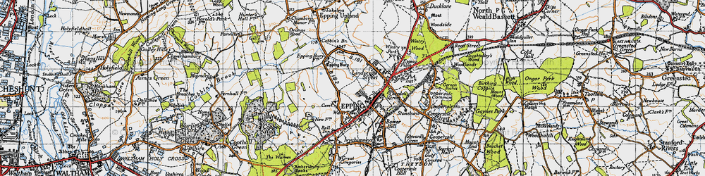 Old map of Epping in 1946