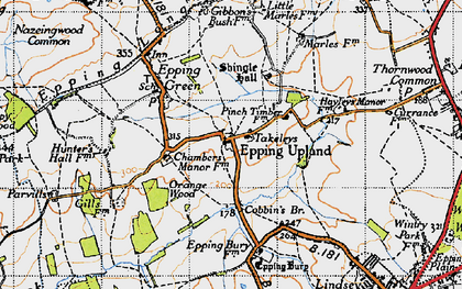 Old map of Epping Upland in 1946