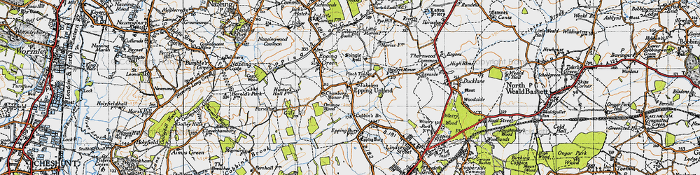 Old map of Epping Upland in 1946
