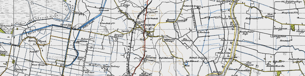 Old map of Epworth in 1947