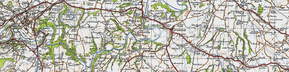 Old map of Erbistock in 1947