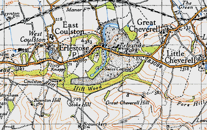 Old map of Erlestoke in 1940